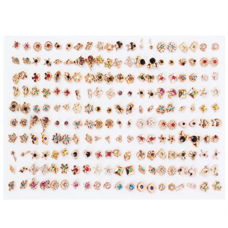 100 par forskellige stilarter mini plastik allergivenlige øreringe lot til børn hjerte øreringe smykker: -en