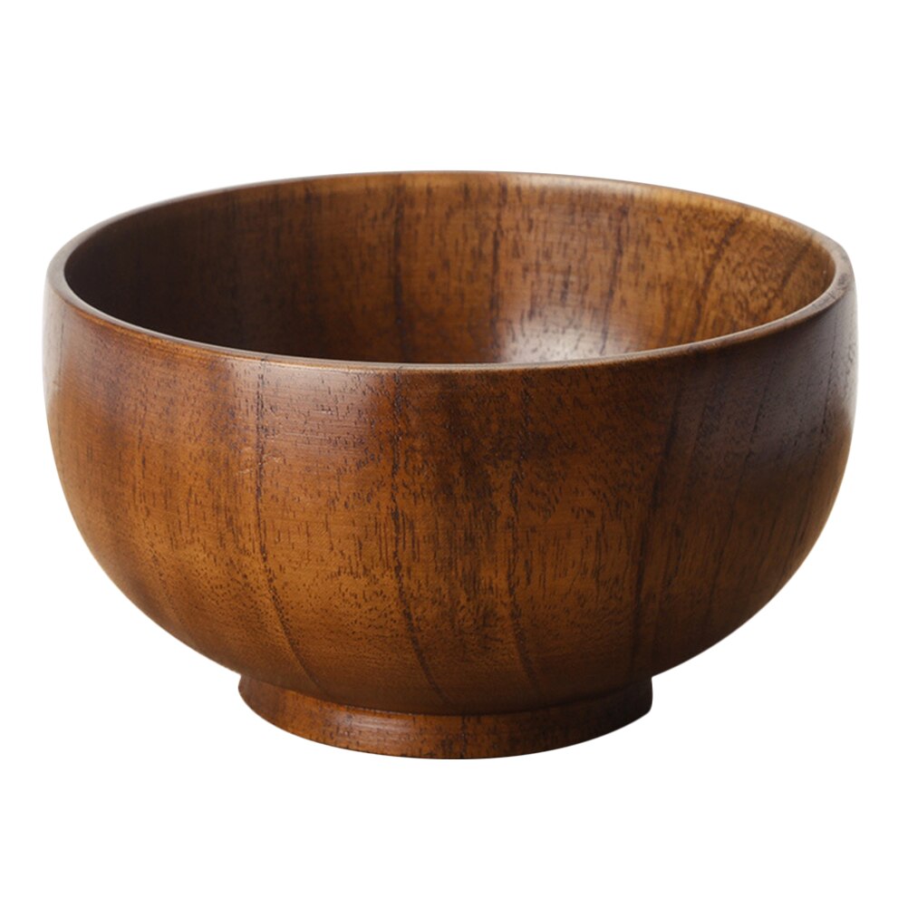 Practical Wood Salad Bowl Thicken Fruits Bowl Round Bowl S M L: 11x11x6.7cm