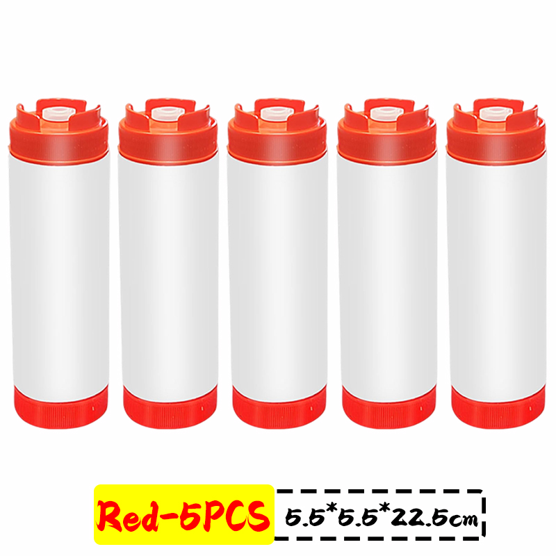 16oz Double Head Squeeze Bottle Large Capacity Squeeze Sauce Bottle Ketchup Salad Honey Dispenser BBQ Oil Bottles Kitchen Gadget: DEEP BLUE