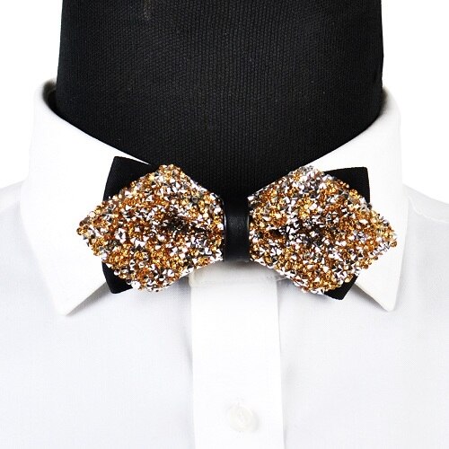 PYJTRL Luxury Diamond Bow Tie Glitter Crystal Rhinestone Men Tuxedo Bow Tie Triangle Adjustable for Wedding Party: Type 542614