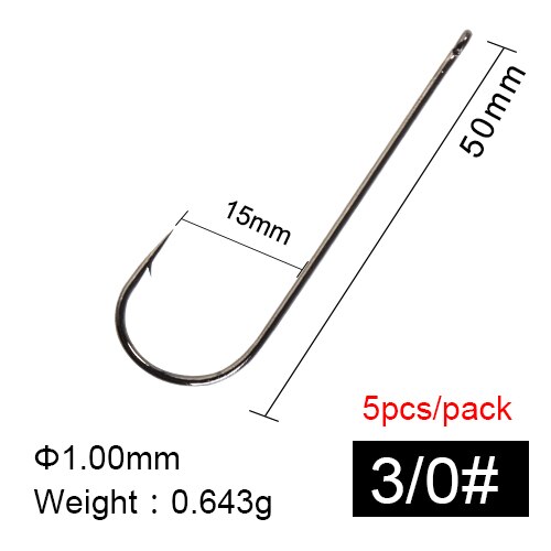 Fish king 3- pack/lot aberdeen vishaak maat 1/0# - 10#  vishaken van hoogwaardig koolstofstaal jig karper met weerhaak anzol ringoog haak: Maat 3-0