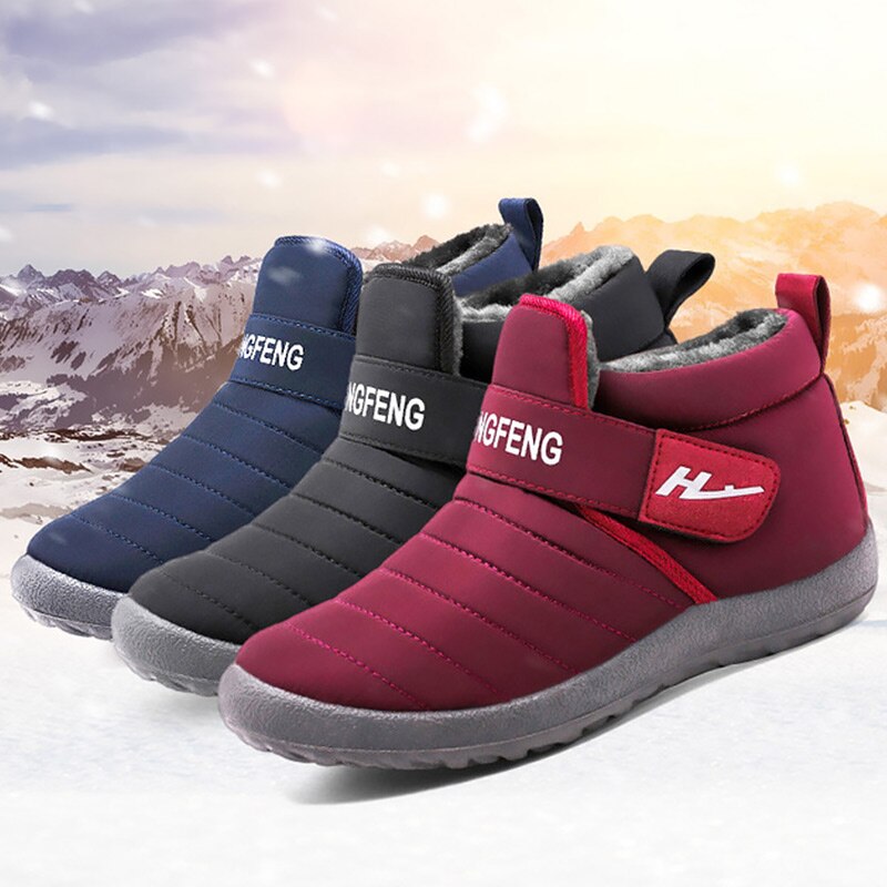 Vrouwen Snowboots Winter Plus Size 43-45 Rubber Laarzen Vrouwen Haak Lus Enkellaars Voor Vrouwen Zachte waterdichte Warme schoenen vrouw