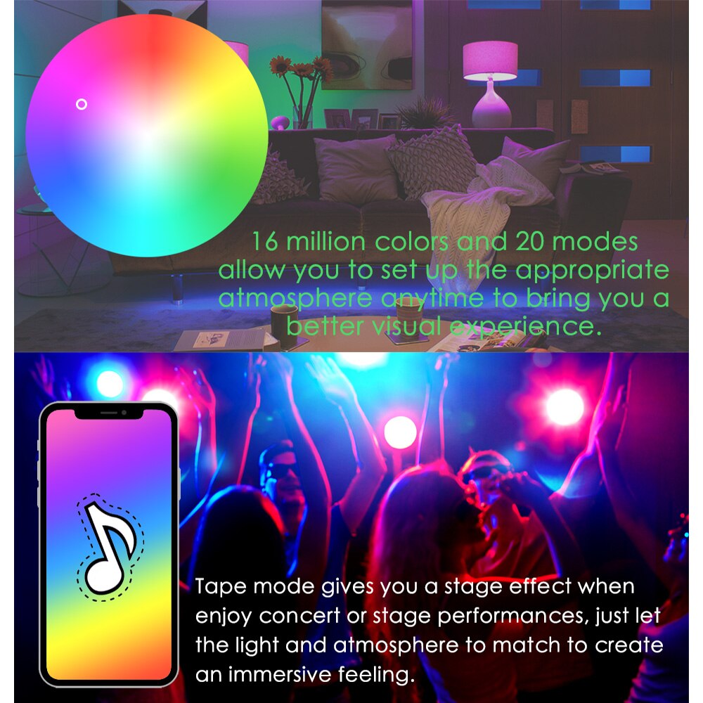 12W Smart Lamp E27/B22 Dimbare Wifi Led Licht 110V 220V App Voice Control Smart Lamp met Alexa En Google Assistent Licht