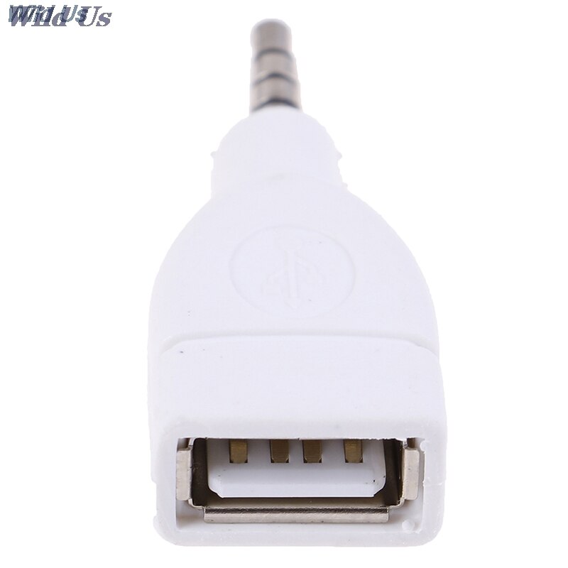 Converter Adapter Usb 2.0 Female Naar 3.5Mm Male Aux Audio Auto Plug Jack Wit