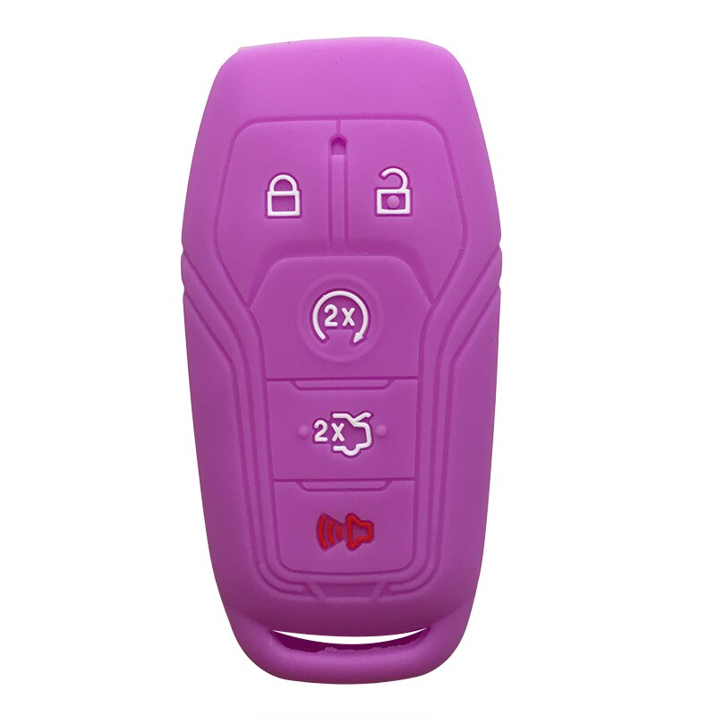 Silica Gel Flip Key Cover Cap for FORD EDGE EXPLORER Fusion Mustang F150 for Lincoln MKZ MKC Keys Case for Keychain Alarm: pink purple