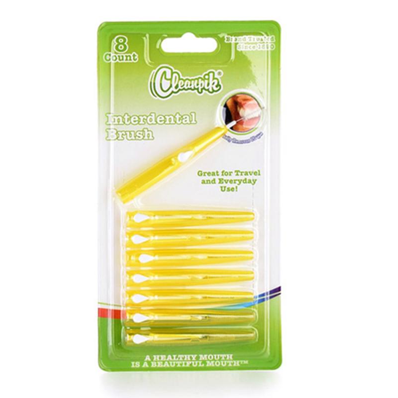 8 stk 0.7-1.5mm voksne interdental børste rengjøring tannbørster tanntråd plukke push-pull tannpirker interdental tann