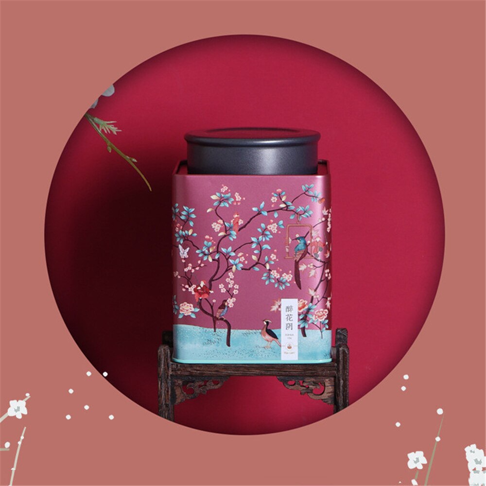 1pcs Metal Tea Tin Box Metal Tin Can Bucket Empty Tin Can Square Biscuit Tin Case Candle Tin Containers Tin Caddy Storage: M / Purple