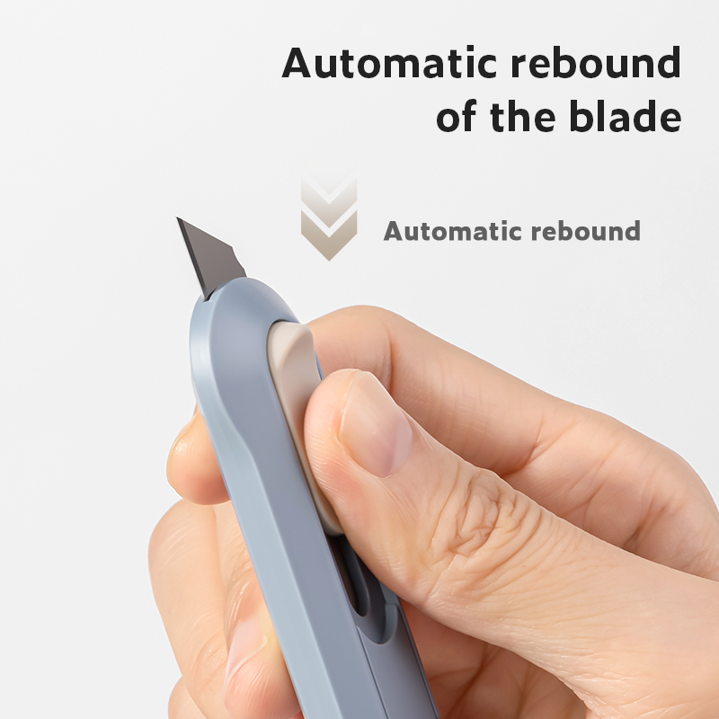 1pcs Portable Mini Paper Cutter Artwork Knife Automatic Rebound Box Opener Pocket Cutter For Home Office School Supplies