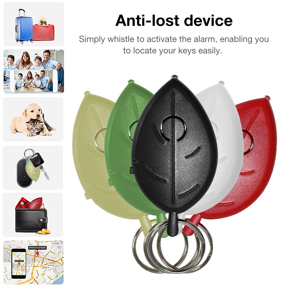 Key Ring Voice Control Anti-lost Device Leaf Whistle Key Finder Flashing Beeping Remote Kids Bag Wallet Electronic Accessories