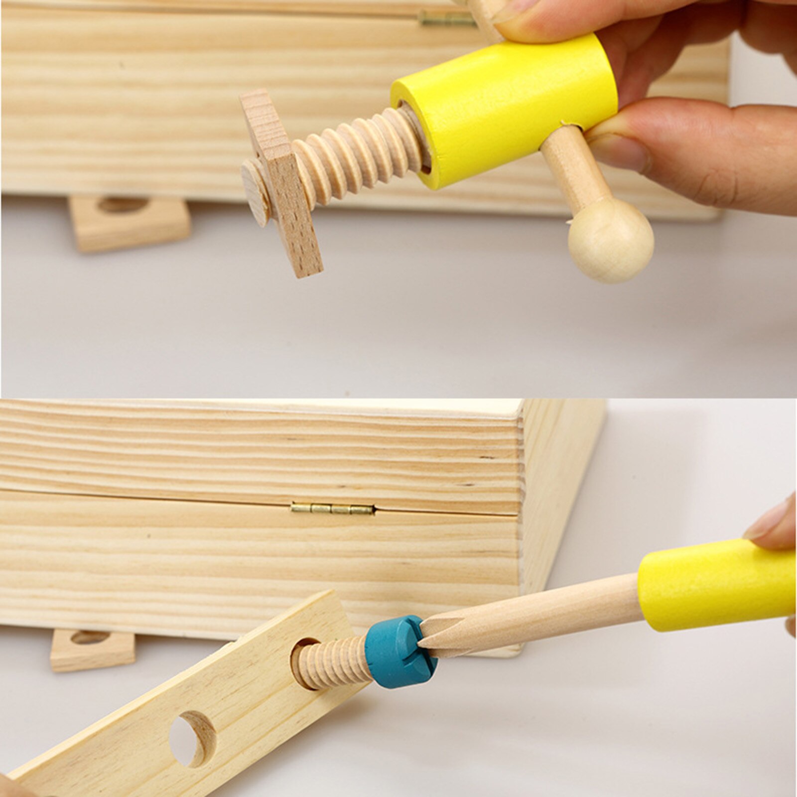 Children Diy Portable Multifunctional Wooden Simulation Toolbox Set Combination Explore Science Early Educational Play House