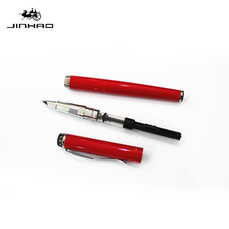 Jinhao 301 Glad Zwart Wit Extra Fine Nib 0.38 Vulpen Luxe Metalen Inkt Pennen Voor Kantoorbenodigdheden Schrijven briefpapier