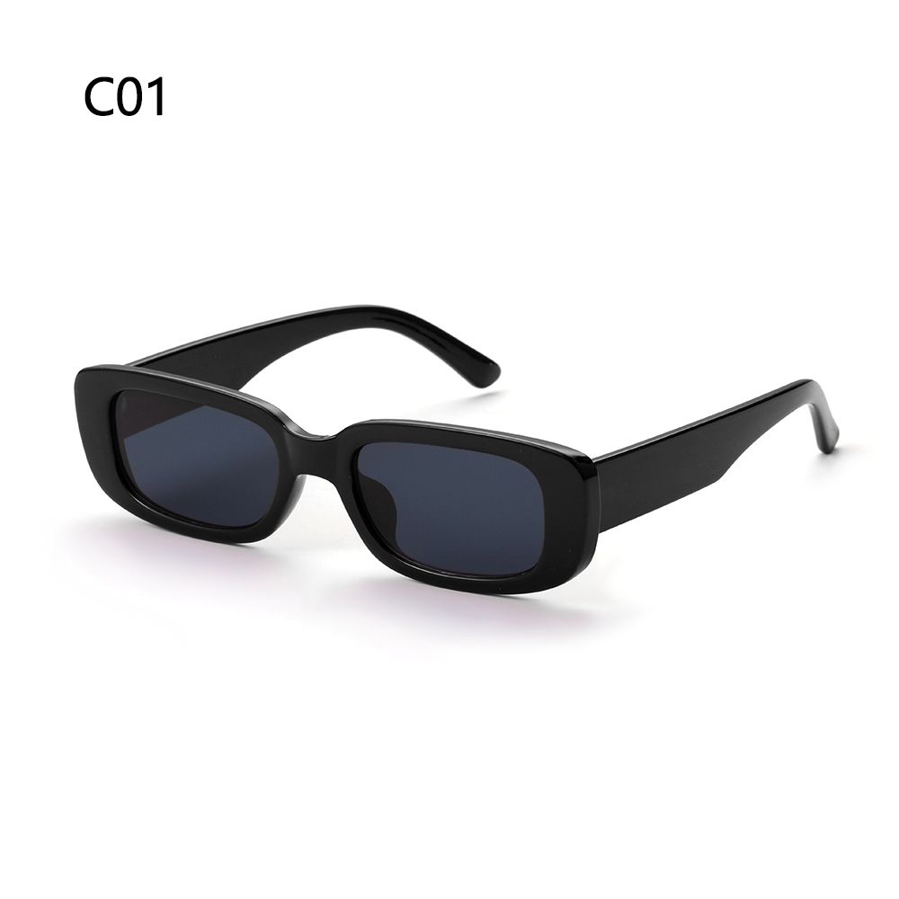 Rectangle Narrow Sunglasses Women Small Frame Sun Glasses Eyewear UV400 Driving Goggles: C01