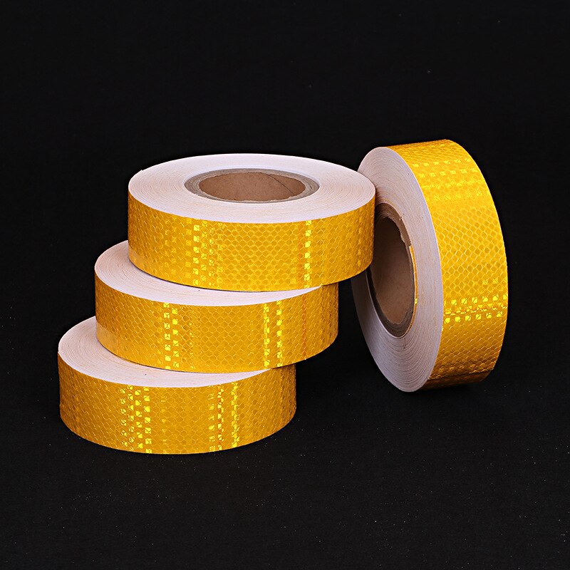 5Cm X 10M/Roll Veiligheid Mark Reflecterende Sticker Auto Styling Zelfklevend Waarschuwing Tape Reflecterende Stof Sticker tape