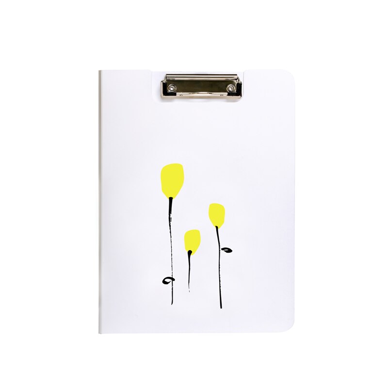 Blossom Series A4 Size Clip File Borad Red Yellow Blue Green Flower Cover Document Data Single Clip File Folder 239*315*21mm: yellow