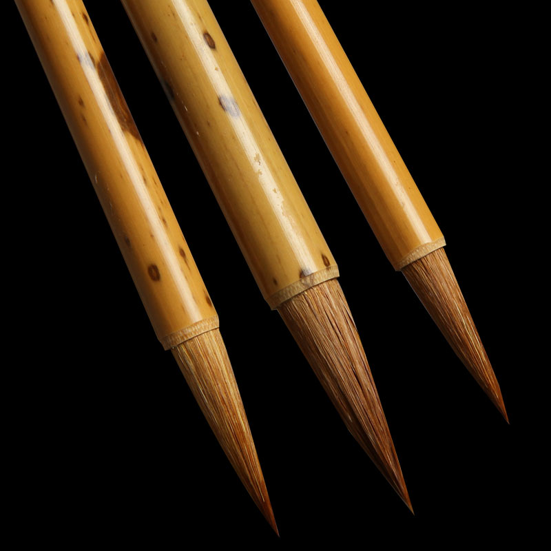 3 uds pluma de caligrafía China Tinta China paisaje pintura Regular Scrip Weasel pelo escritura cepillo Set Caligrafia
