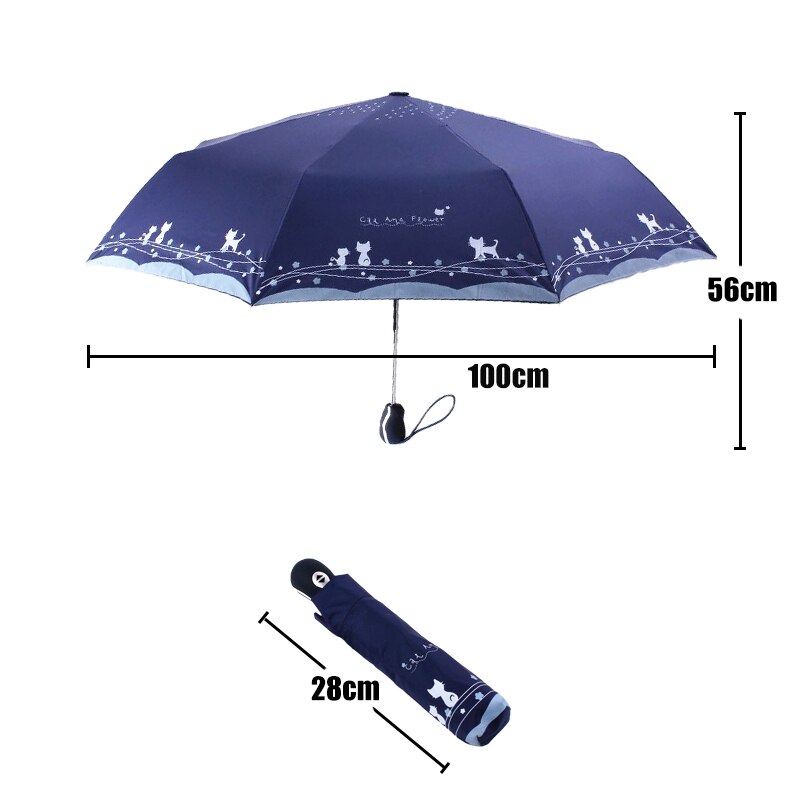 Bloemen En Kat Paraplu Regen Vrouwen Winddicht Ultralight Zon Regen Automatische Opvouwbare Paraplu Dame Paraplu Parasol