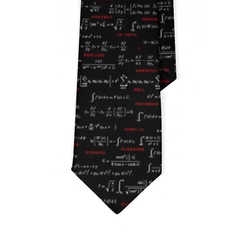 Mathematical Symbols Skeleton Printing Men&#39;s Ties Funny Slim 8cm Slim High Nylon Ties Party Dinner Men&#39;s Ties