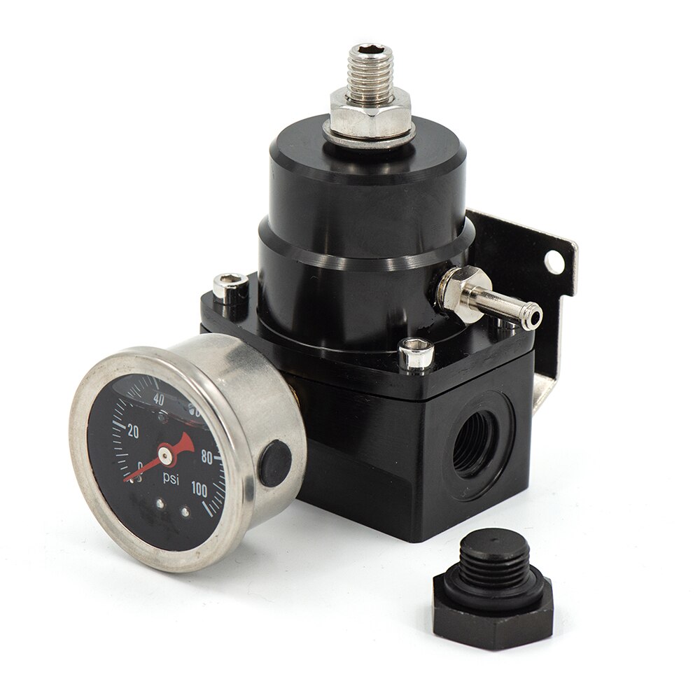 AN6 pressure fuel regulator pressure adjustable fuel regulator boost Fuel Pressure Regulator black color: with gauge