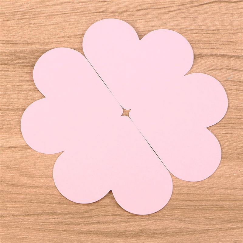 10pcs Heart Shape Folding Greeting Cards Lovely Small Message Card for Valentines Day Thanksgiving (Pink)
