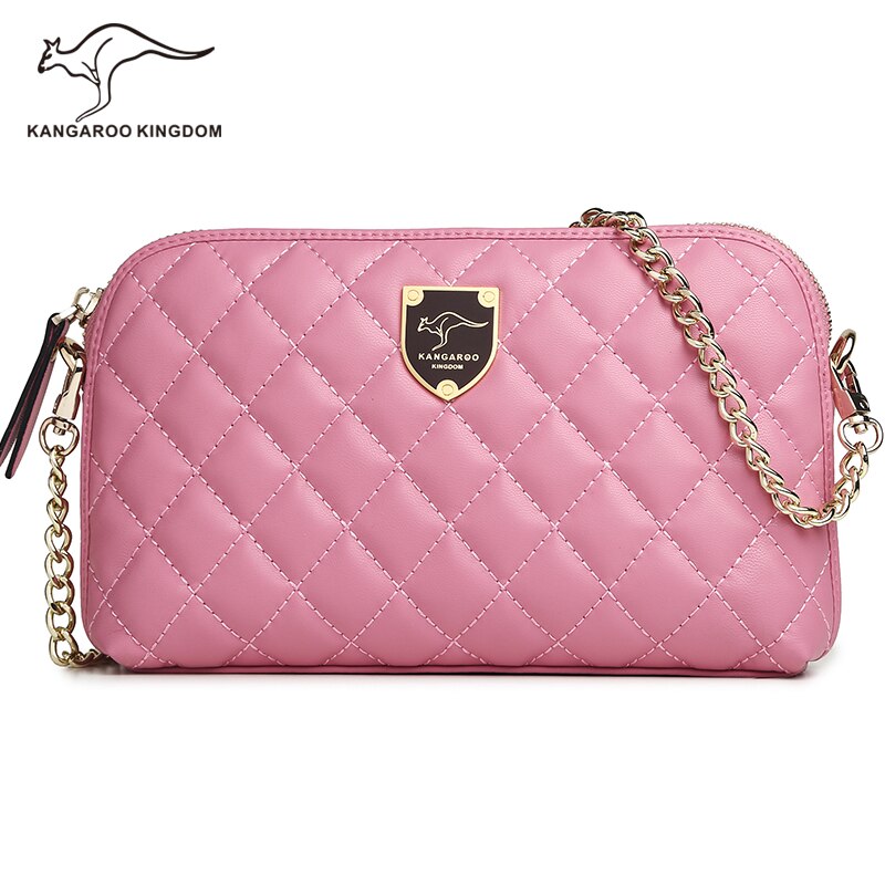 Kangaroo Kingdom Pu Leather Women Bag Plaid Small Women Messenger Bags