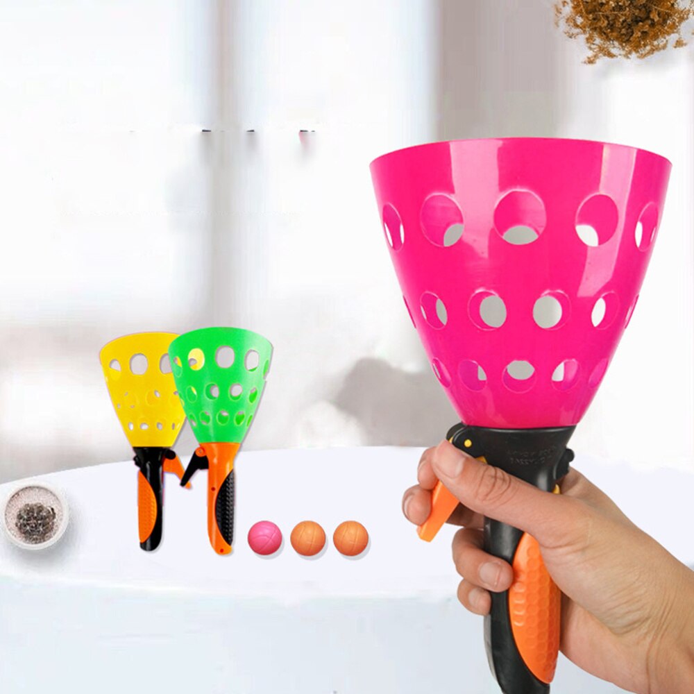 2 Pairs Interactive Plastic Parent-Child Toss Game Double Play Balls Launch and Catch Balls for Garden Kids Backyard Adults