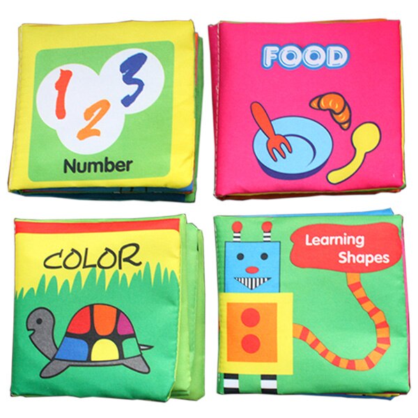 4pcs English Educational Baby Cloth Book Toy Stuff... – Grandado