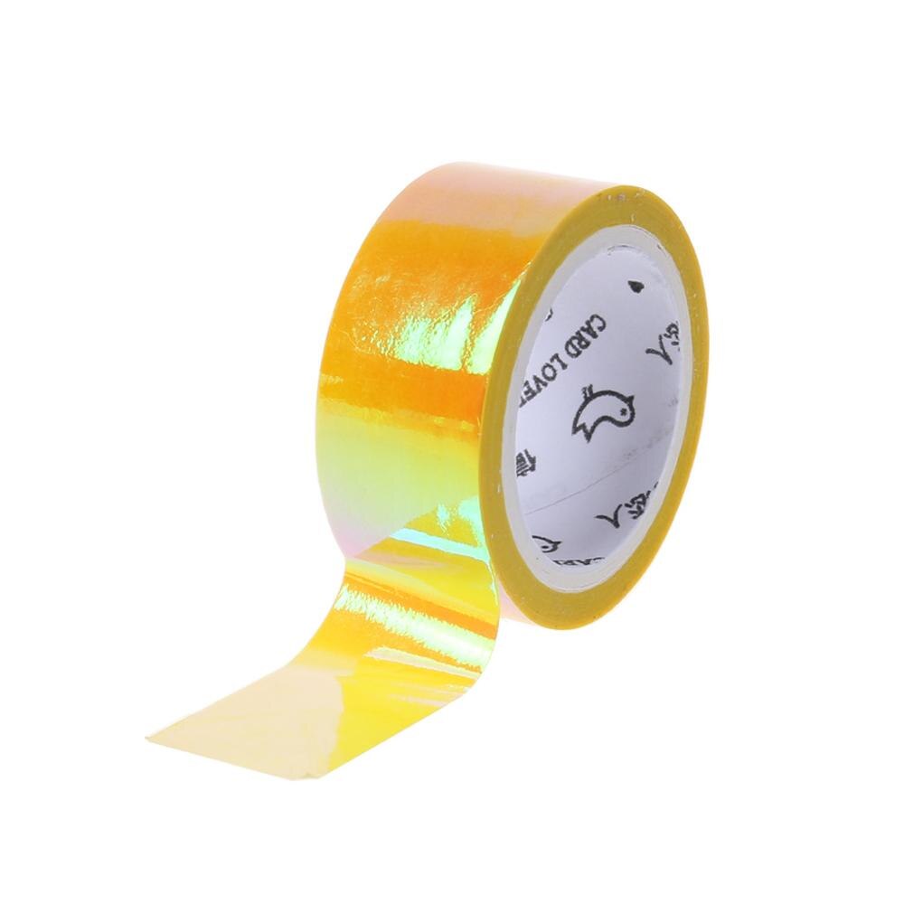 Decoración de Gimnasia Rítmica holográfica RG prismática brillo cinta aros palo: YELLOW
