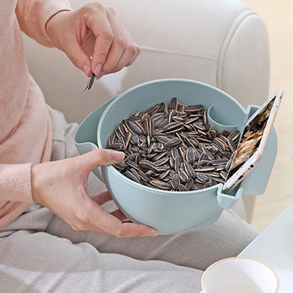 Skål fat dobbeltlags tørr frukt snacks frø beholdere telefon søppelholder plast oppbevaringsboks smykker arrangør