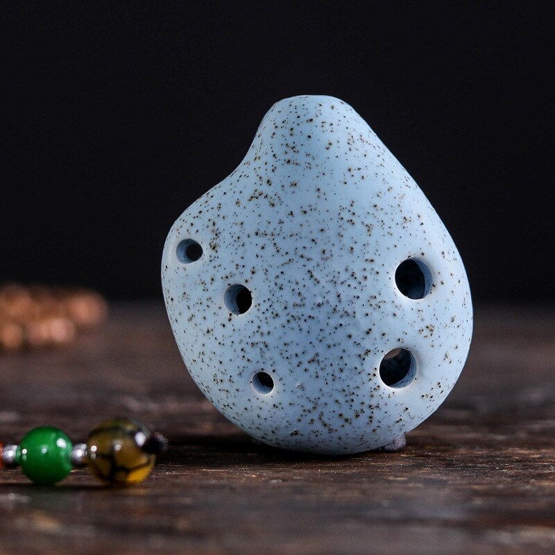 1 Pcs Ocarina Fluit 6 Gat Sopraan C Keramische Flauta Ocarina Of Time Mini Ocarina Fluit Kid 'S Toy Musical instrumenten: blue1