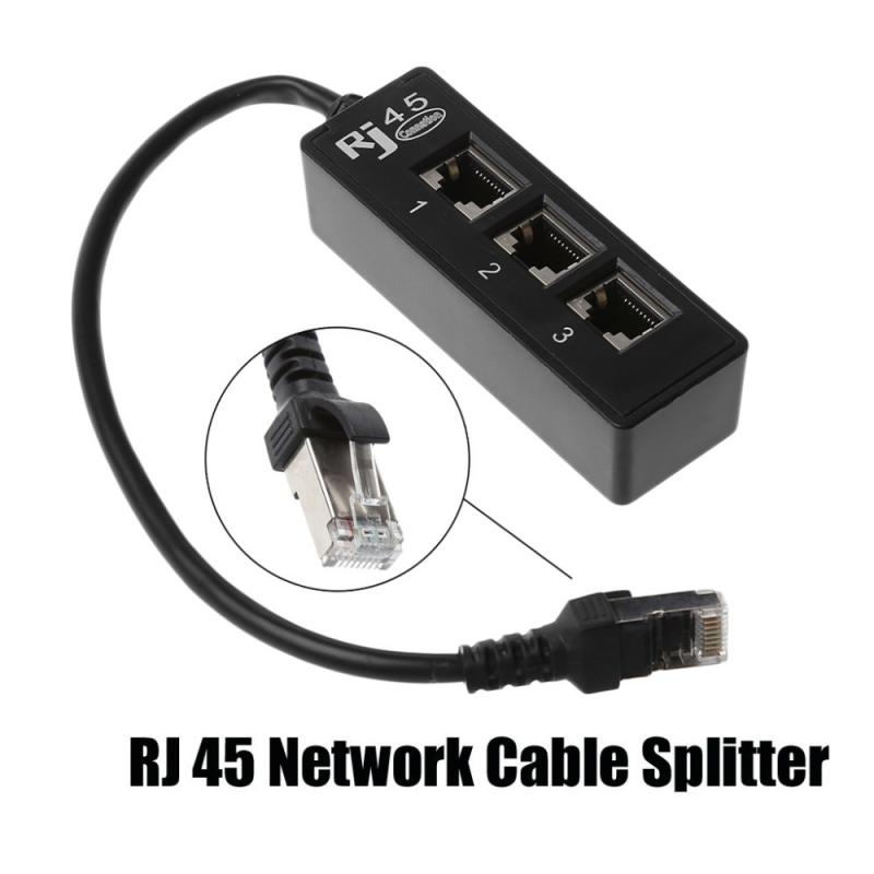 RJ45 Katten Ethernet Kabel Splitter Adapter Kabel 1 Male Naar 3 Vrouwelijke Poort Lan Kabel Ethernet Converter Accessoires Voor Lan TXTB1