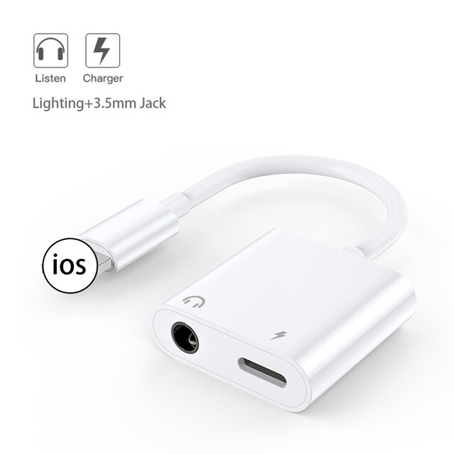 Ilepo Charger Audio Adaptador Jack Adapter Voor Iphone 7 8X11 Hoofdtelefoon Adapter Voor Lightning Naar 3.5 Mm Jack hoofdtelefoon Splitter: type 1