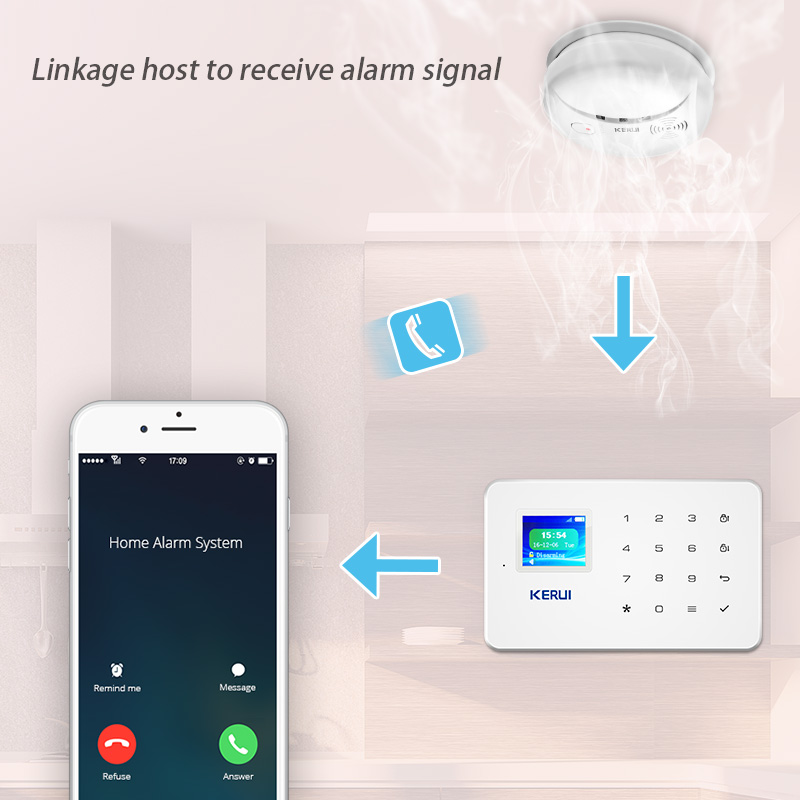 Kerui Linkable Wireless Smoke Detector Sensitive Photoelectric Fire Sensor For Wireless Security Home Alarm System