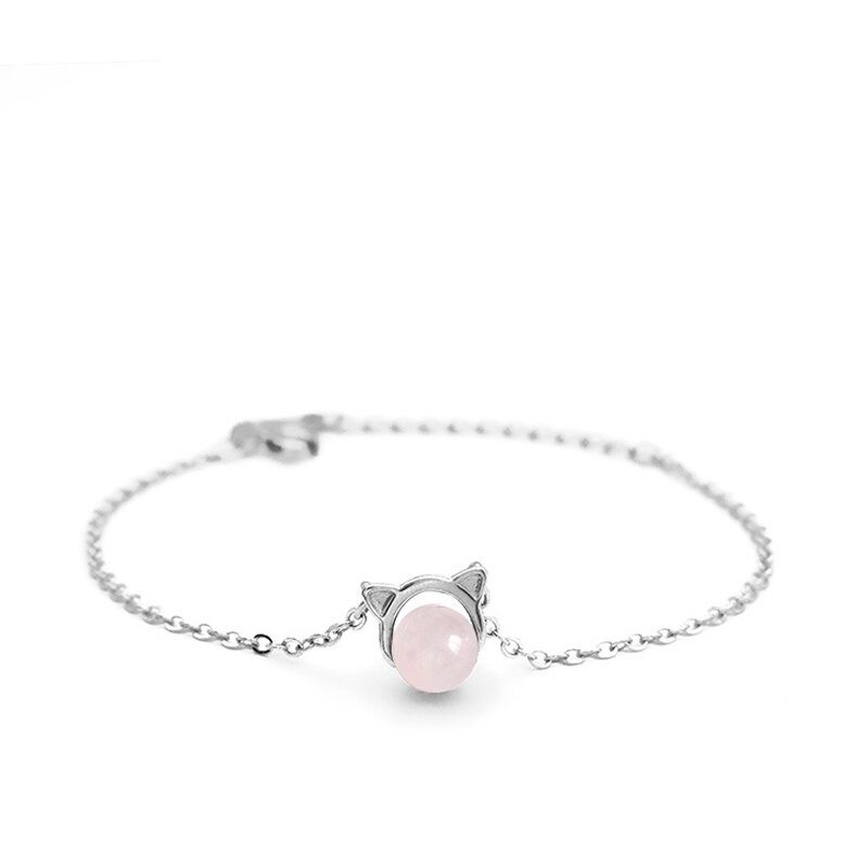 La Monada Schmuck Frauen Zubehör Minimalismus Rosa Perle Katze Ohr Armbänder Frauen 925 Sterling Silber Armbinde modisch: Ursprünglich Titel