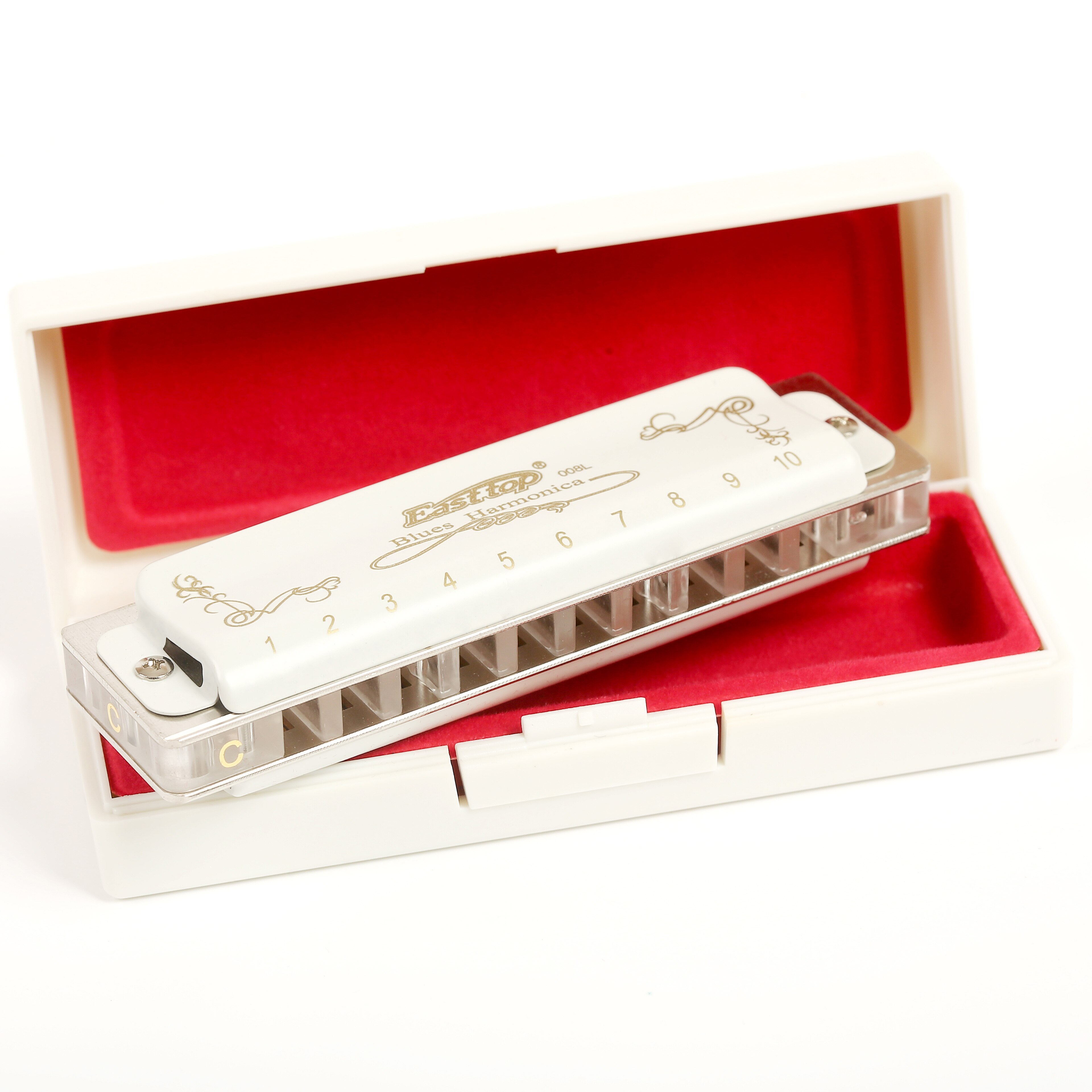 Easttop Blues Harp Bruce 10-holes Harp Limited Edition Harmonica Beginner T008L super beautiful 10 Hole harmonica