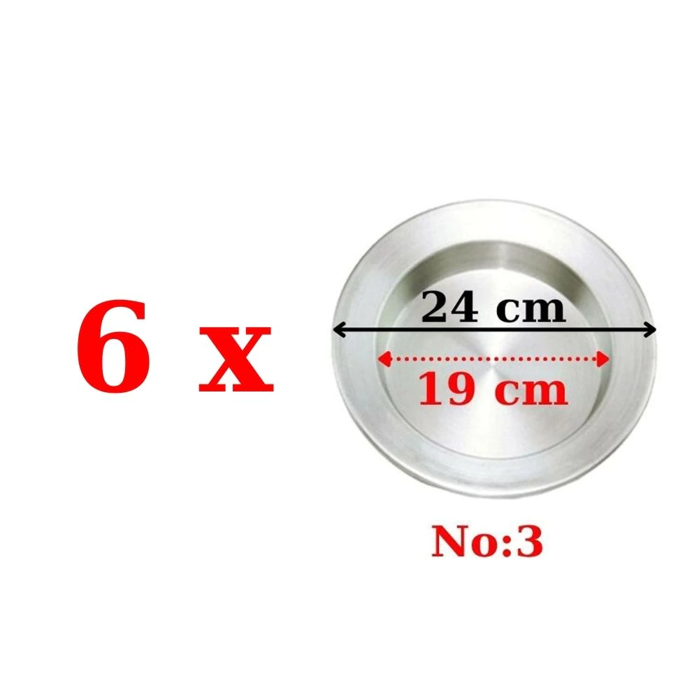 Kunefe – plat traditionnel turc en aluminium inoxydable, plat de présentation pour Dessert, Gaziantep, toutes les tailles: 6 Pcs No.3