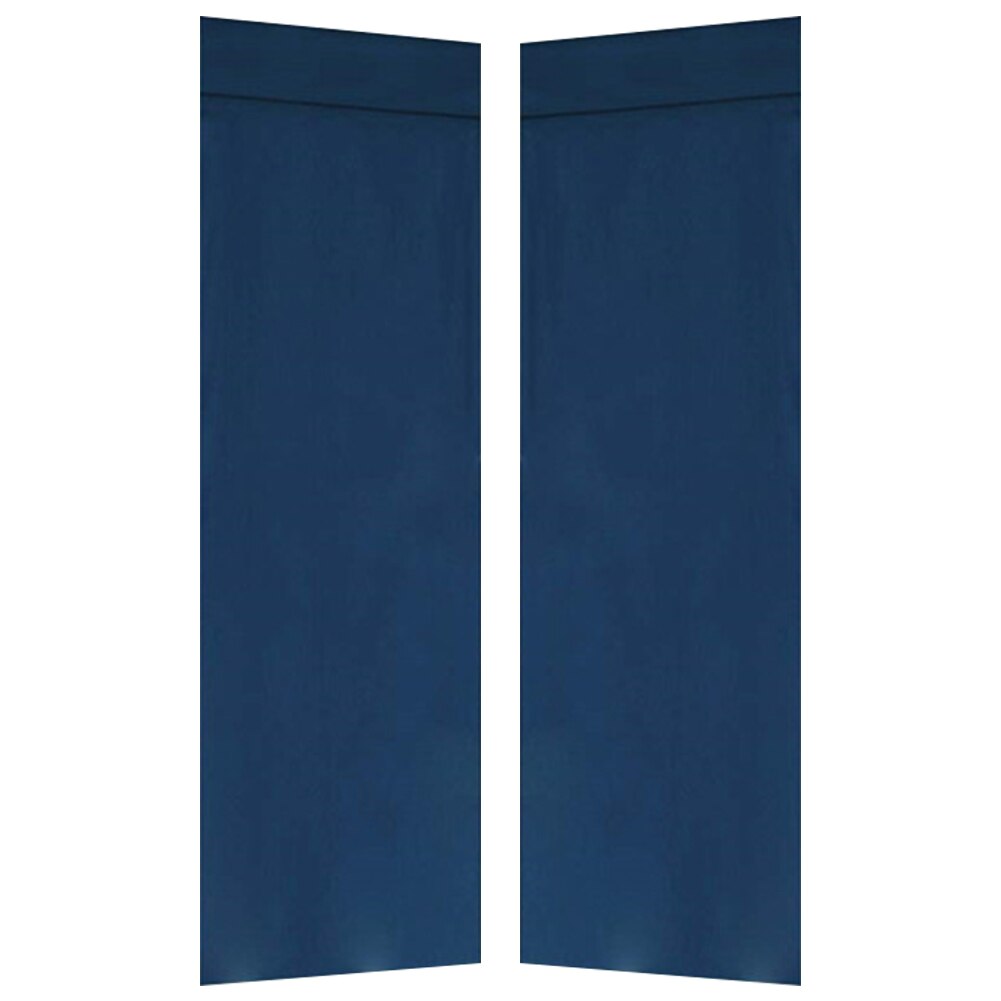 2pcs Decorative Magic Sticker Bedroom Blackout Drapes French Door Curtain Panel Privacy Protection Window Living Room Home: Navy Blue