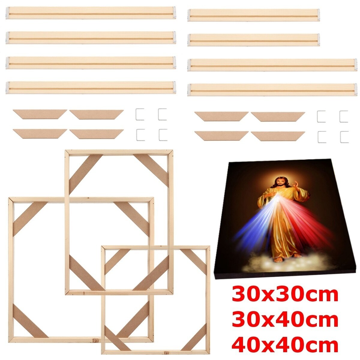 Natuurlijk houten frame voor aan de muur canvas olieverfschilderij groot formaat doe-het-zelf fotolijst posterlijst foto roem kader foto muurschildering