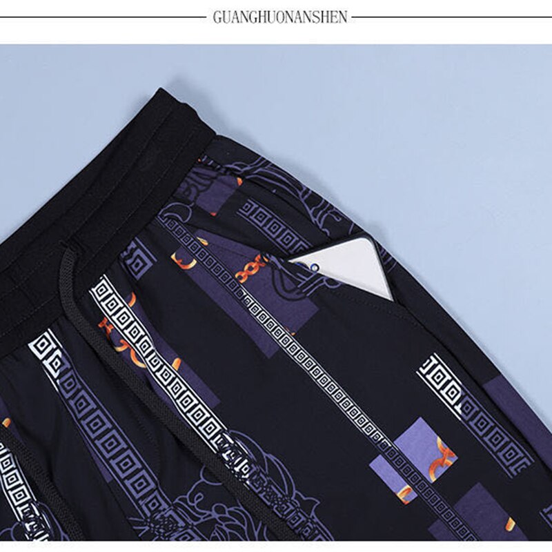Pantalones deportivos de vaca de alta gama para hombre, novedad de verano, con estampado de pies elásticos, novedad de verano