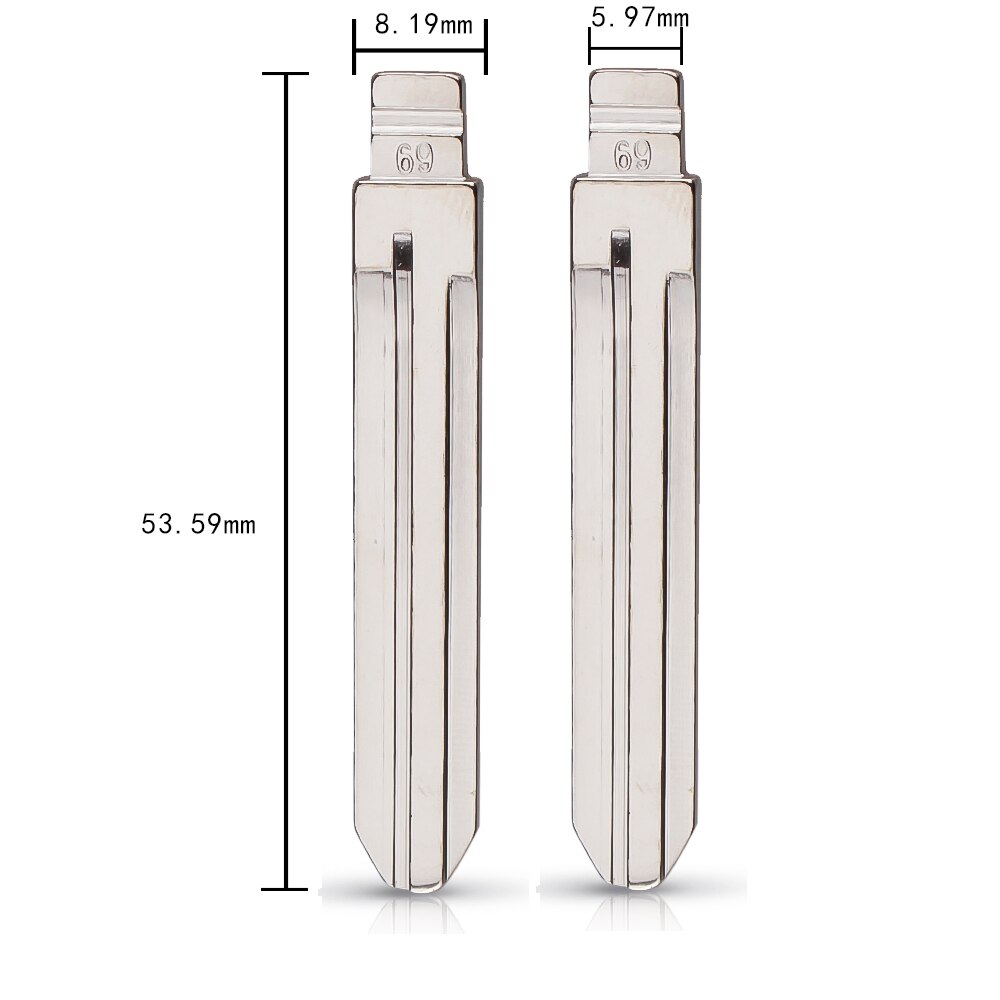 KEYYOU 10pcs Uncut Metal NO. 69 Scale Blank Car Key KD MINI/KD900 Remote Blade TOY43R for Subaru XV/Great Wall/old Toyota