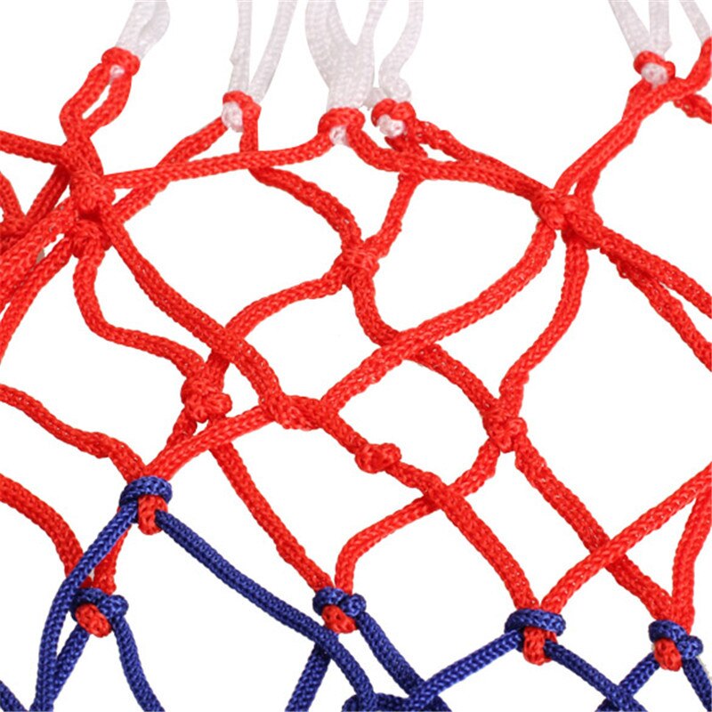 Standard Basketball Net Nylon Sports Basketball Hoop Mesh Net Backboard 4mm Thread 12 Loops White Red Blue for Training Practice