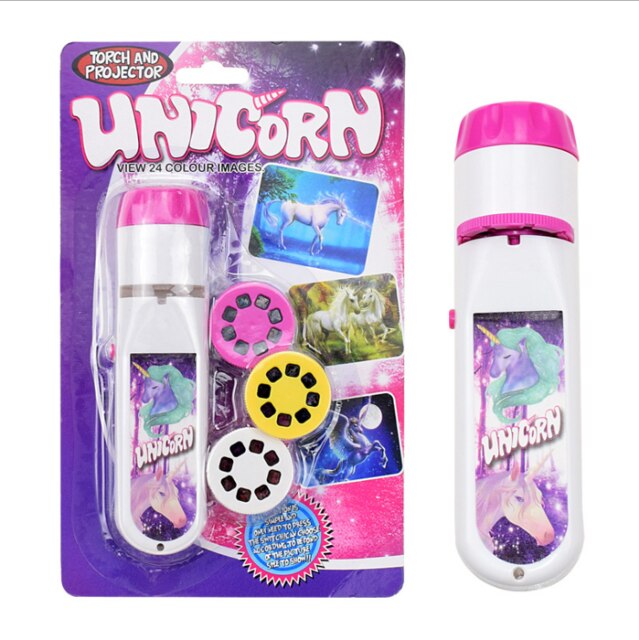 Children's Toy Storybook Torch Projector Kaleidoscope Sky Handrail Galaxy Night Light Up Cartoon Baby Toys Kids Educational Toys: unicorn