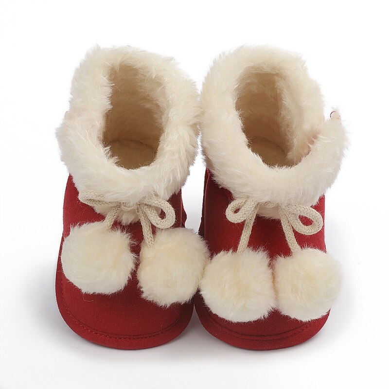 Baby Schoenen Winter Zuigelingen Baby Meisje Laarzen Mode Katoen Laarzen Casual Babyschoenen Boot Antislip Zachte Tong Schoenen fit 0-18M: Rood / 13-18 months