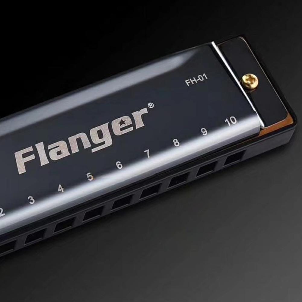 Flanger fh -01 diatonische blues mondharmonica standaard 10 gaten 20 toon met koffer c toonsoort voor beginners professionals