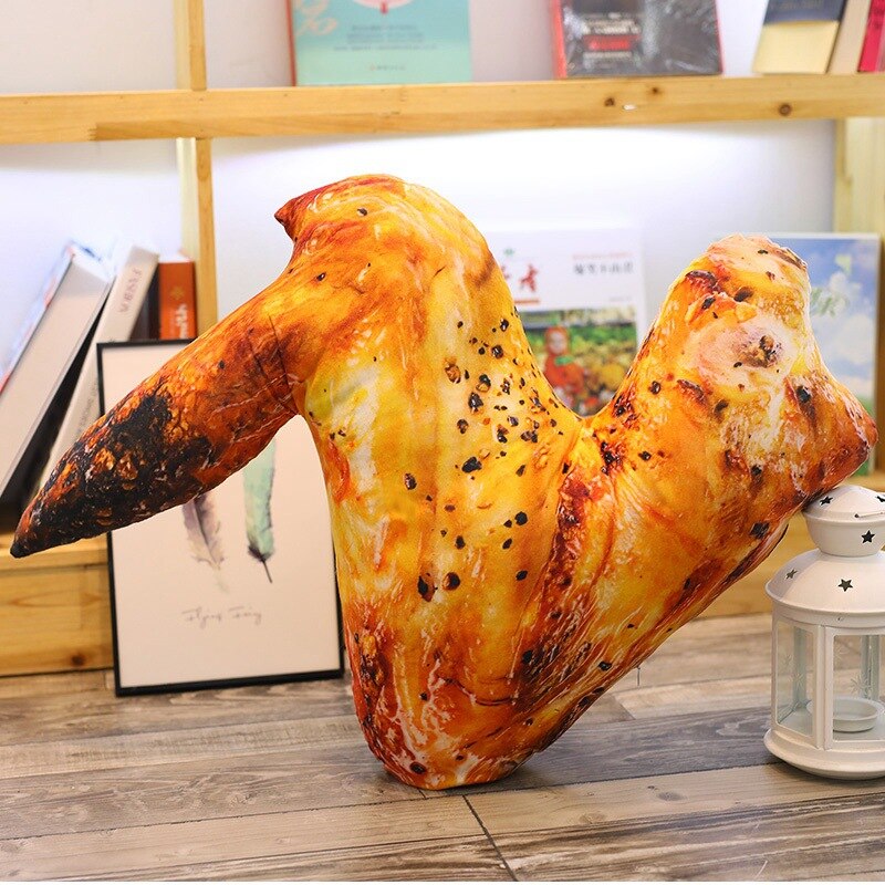 Nourriture oreiller nourriture coussin Simulation physique oreiller poulet jambes ailes de poulet grillé poisson coussin en peluche jouet poupée: Roasted wings 70cm