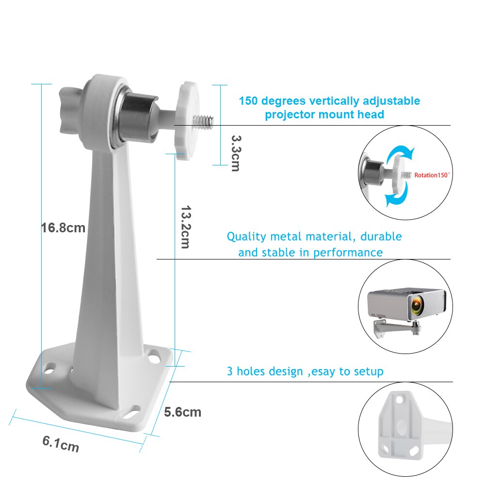 Mini Projector Mount Ceiling Bracket 360 Angle Adjustable Holder for XGIMI TD90 TD60 C3MQ Projector Holder Stand Wall Hanging