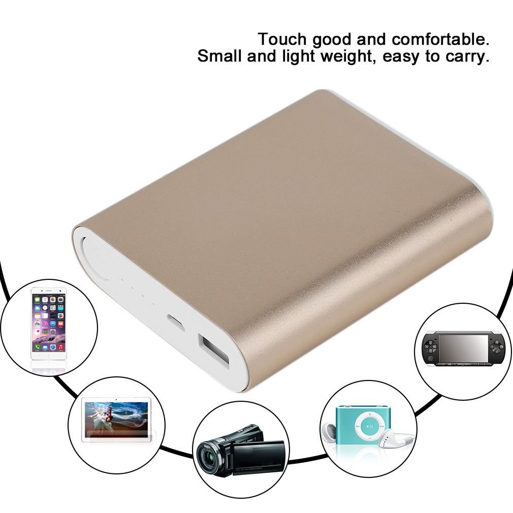 10400Mah Diy Power Bank 4*18650 Batterij Box Case Kit Universele Usb Externe Backup Battery Charger Powerbank Voor alle Mobiele Telefoons: Gold