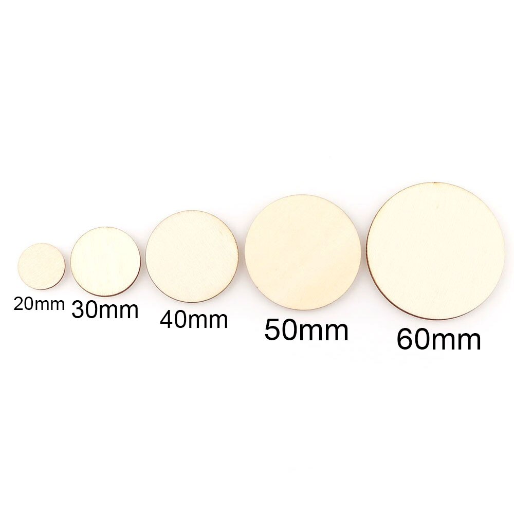 Discos de madera natural para manualidades, Base pulida para manualidades, bricolaje, decoración de pintura de de boda, 30-60mm, 10-50 piezas
