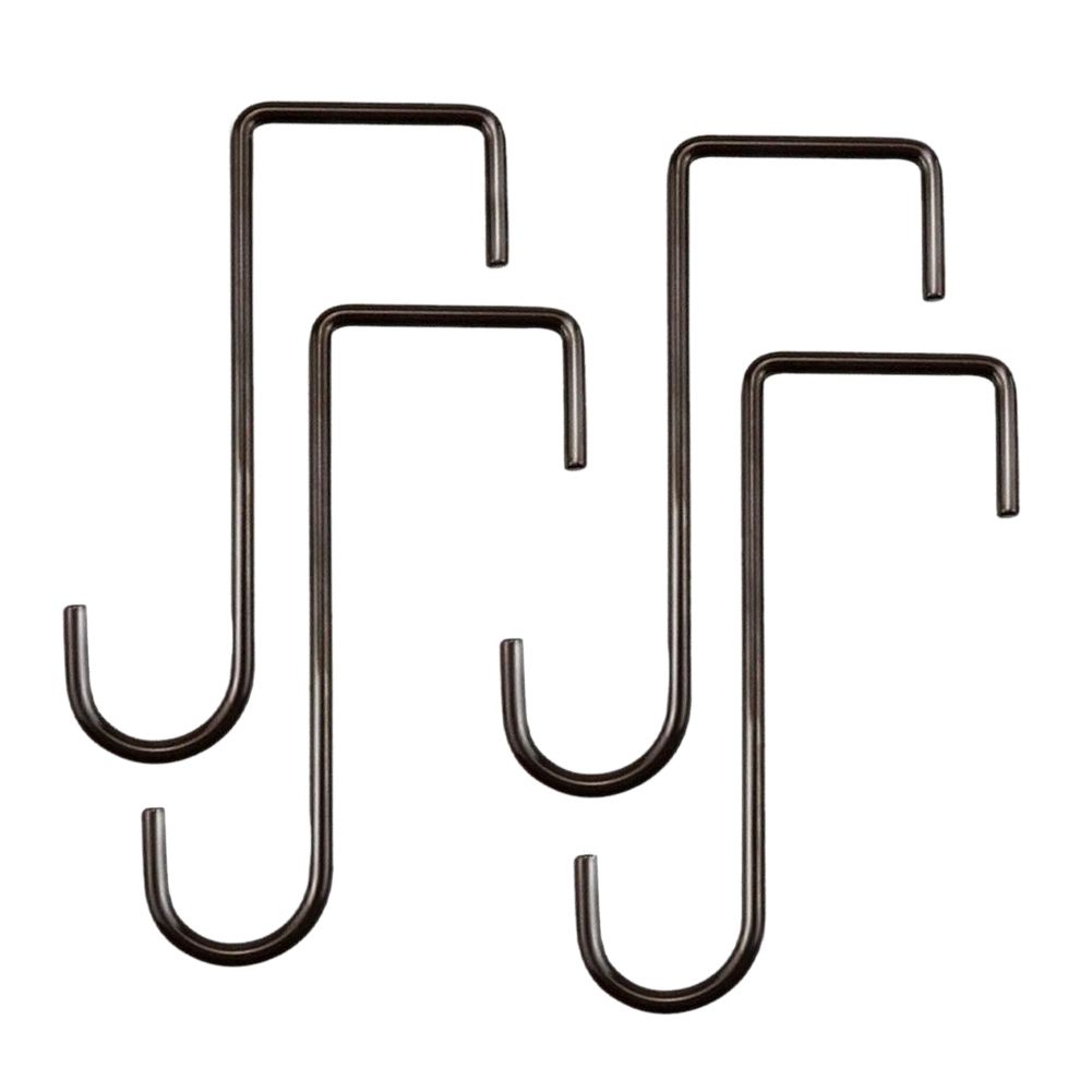 4 Stuks Keuken Hek Indoor S Vormige Zware Opknoping Haken Home Decor Outdoor Tuin Lantaarns Voor Vogel Feeder Staal bloempot: Black  8x3inch
