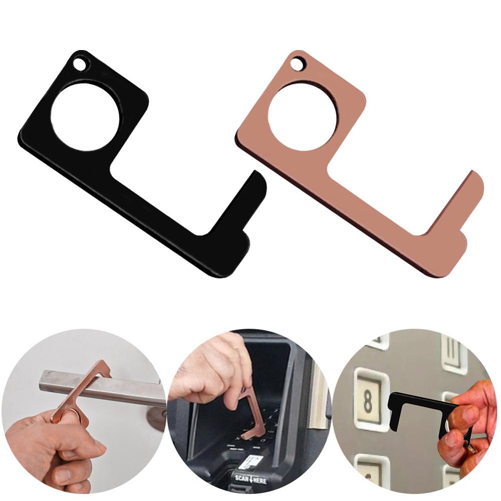 Draagbare Geen Touch Open Deur Druk Lift Hygiëne Aluminium Hand Antimicrobiële Handvat Tool Voor Huishoudelijke Slaapkamer Ornamenten