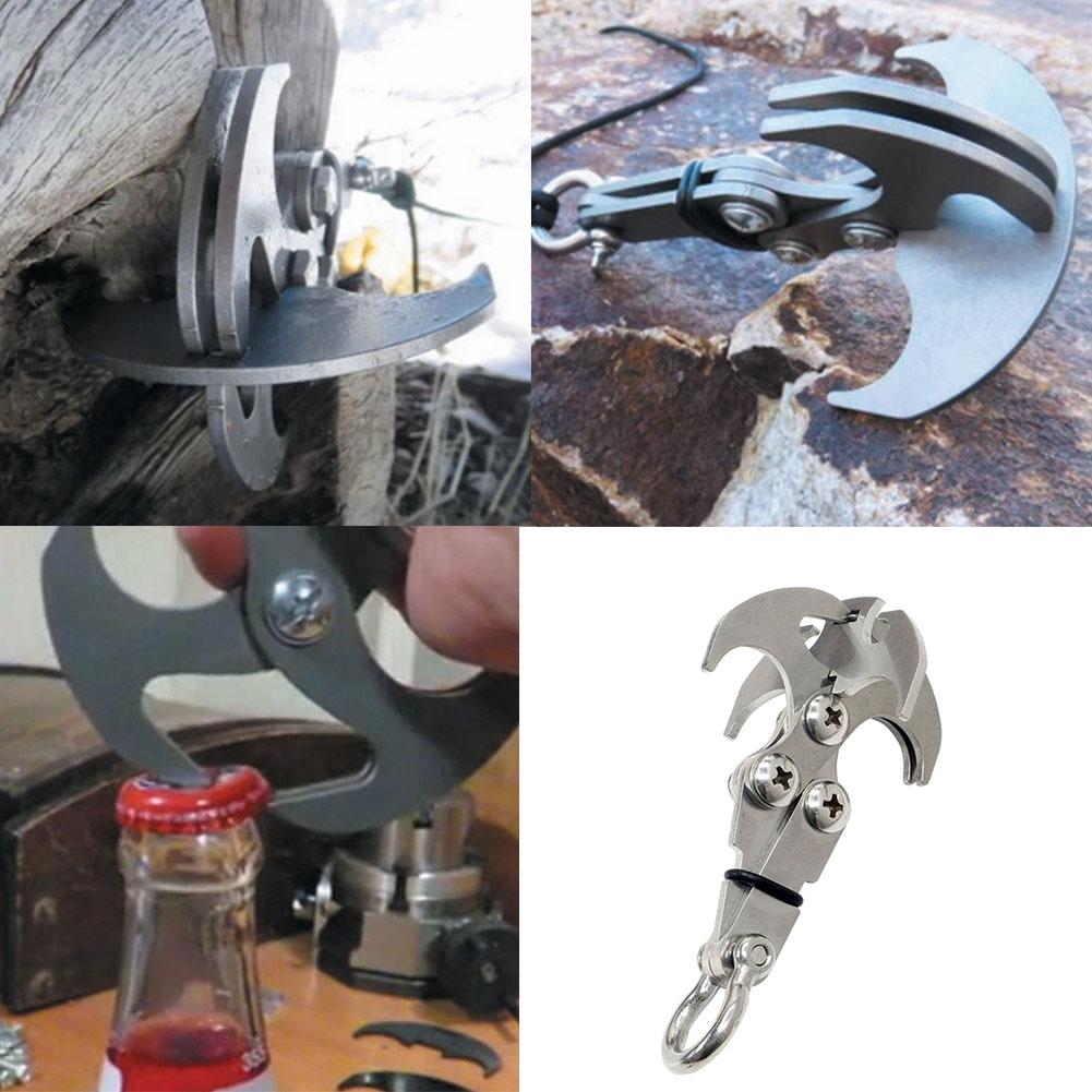 Stainless Steel Folding Grappling Hook Outdoor Climbing Gravity Hook Travel Rescue Tool Car Traction Rescue Climbing Tool